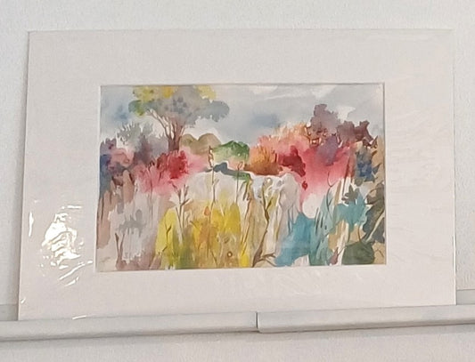 Wilde bloemen i akvarel.