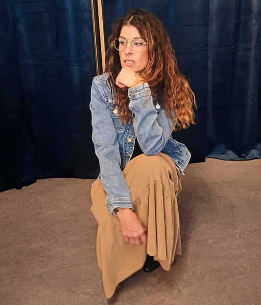 ASP Sia lang fløjl nederdel i camel – corduroy skirt