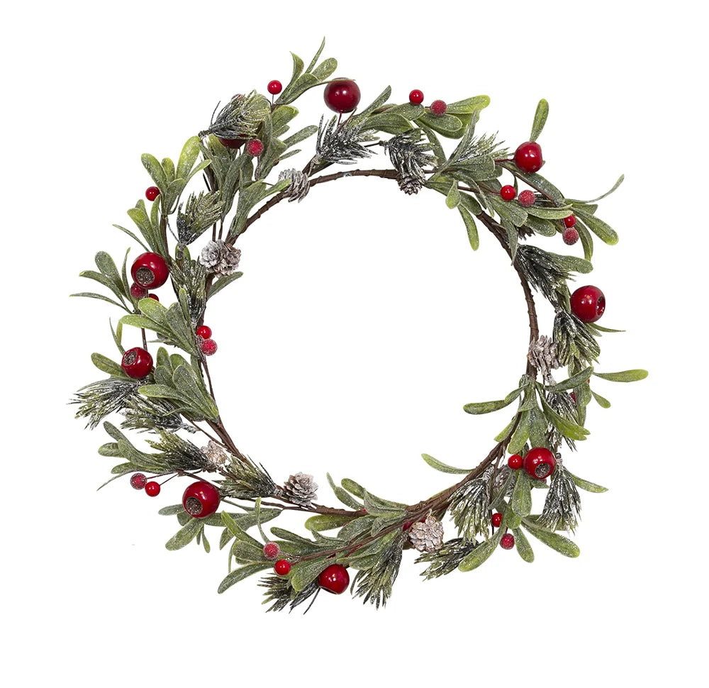 Julekrans med bær.