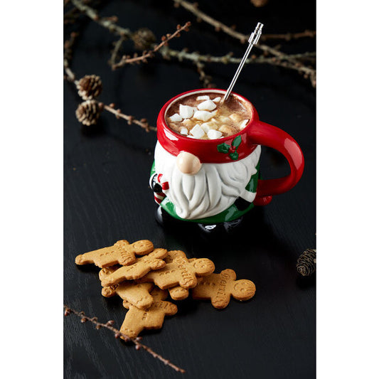 Gavesæt med keramik kop, varm kakao og søde skumfiduser.