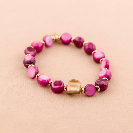 Perlemor Perlearmbånd – Fuchsia Armbånd til Damer
