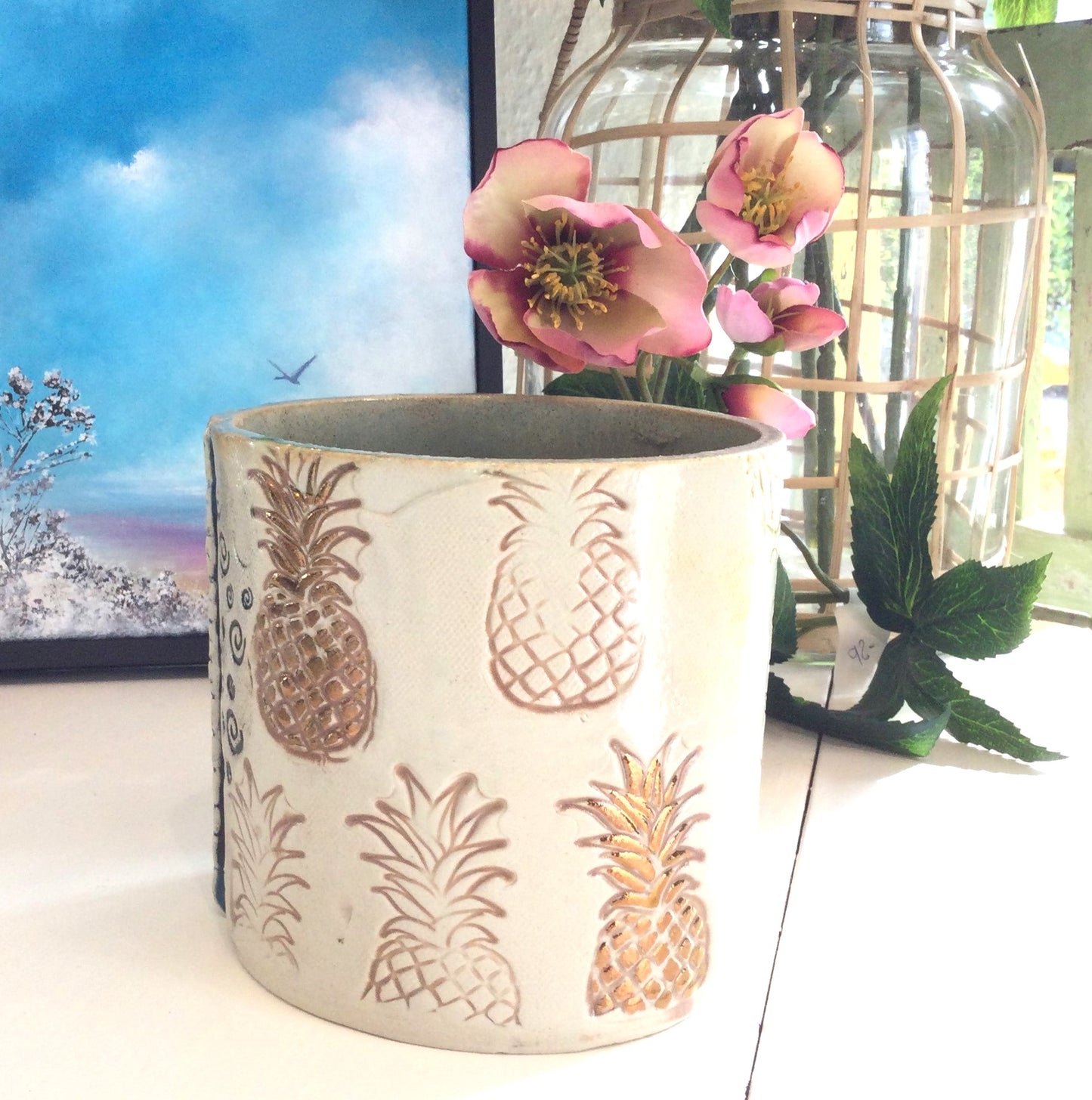 Hvid keramik vase