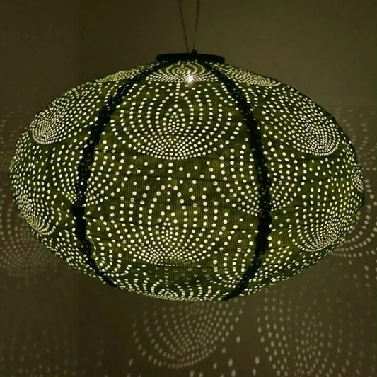Grøn Anenom Oval Solar Lanterne