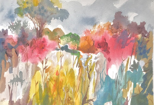 Wilde bloemen i akvarel.