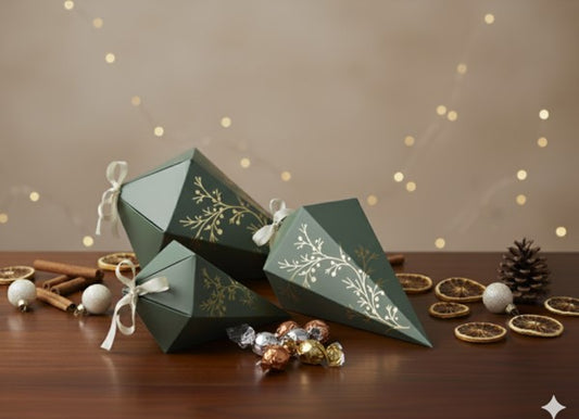 Kræmmerhus Lysgrøn m/ Guld Grene, Chokoladekugler