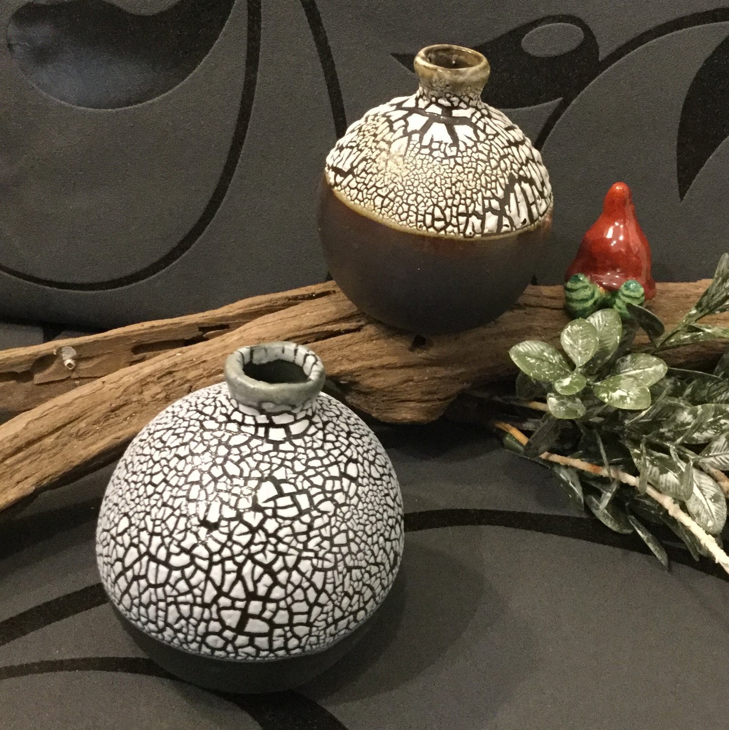 Små runde mini keramik vaser