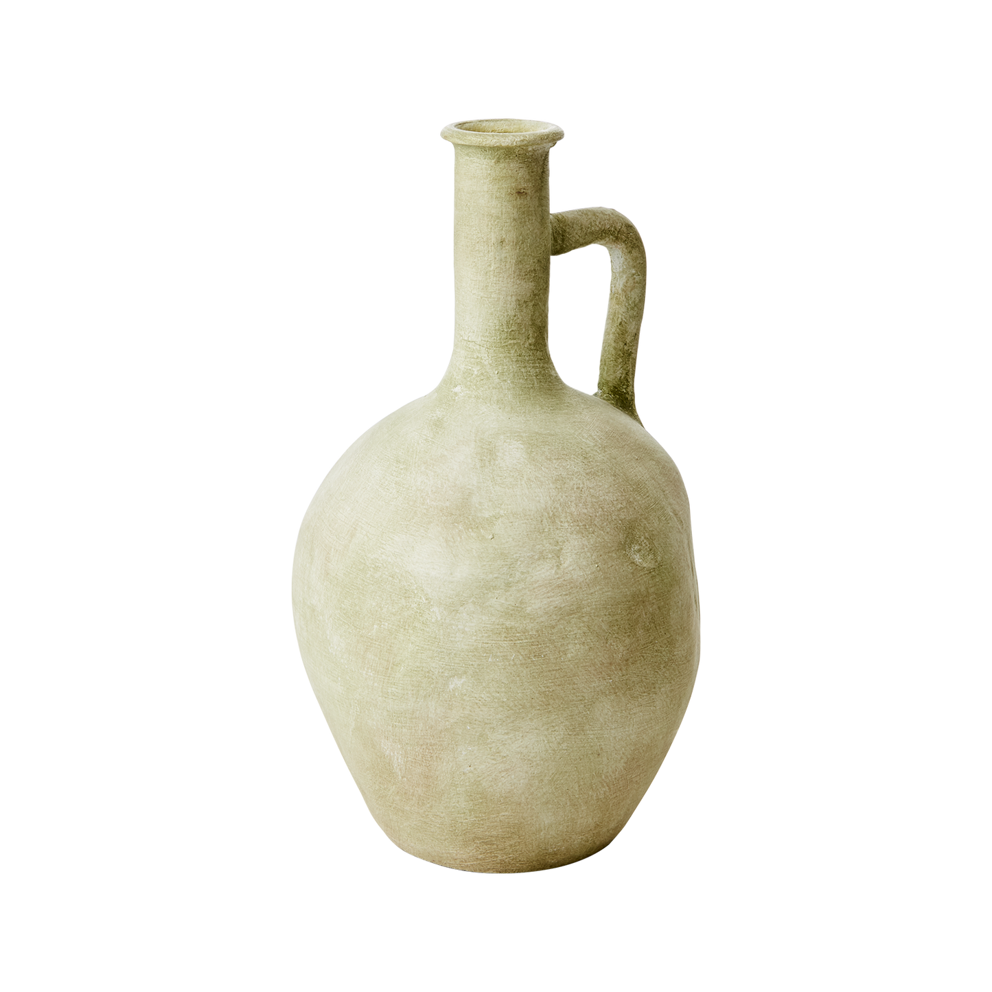 Grøn terracotta vase.