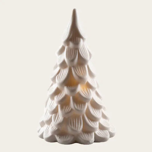 Porcelænstræ med LED lys – stilfuld julepynt