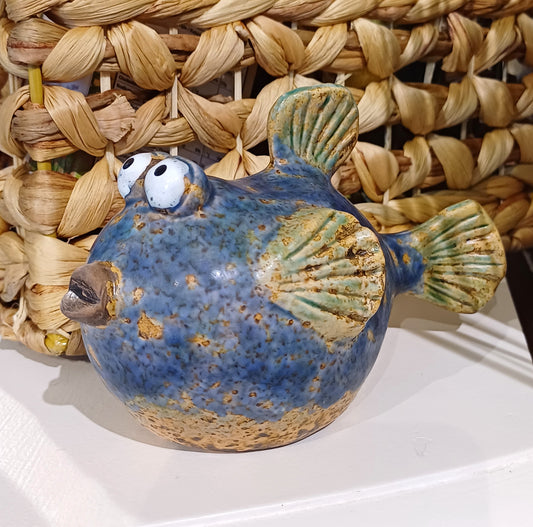 ´Stor blå keramik fisk.