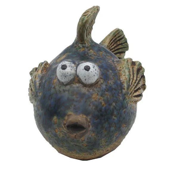 ´Stor blå keramik fisk.