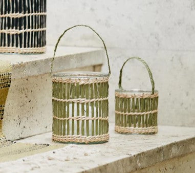 Grøn rustik lanterne.