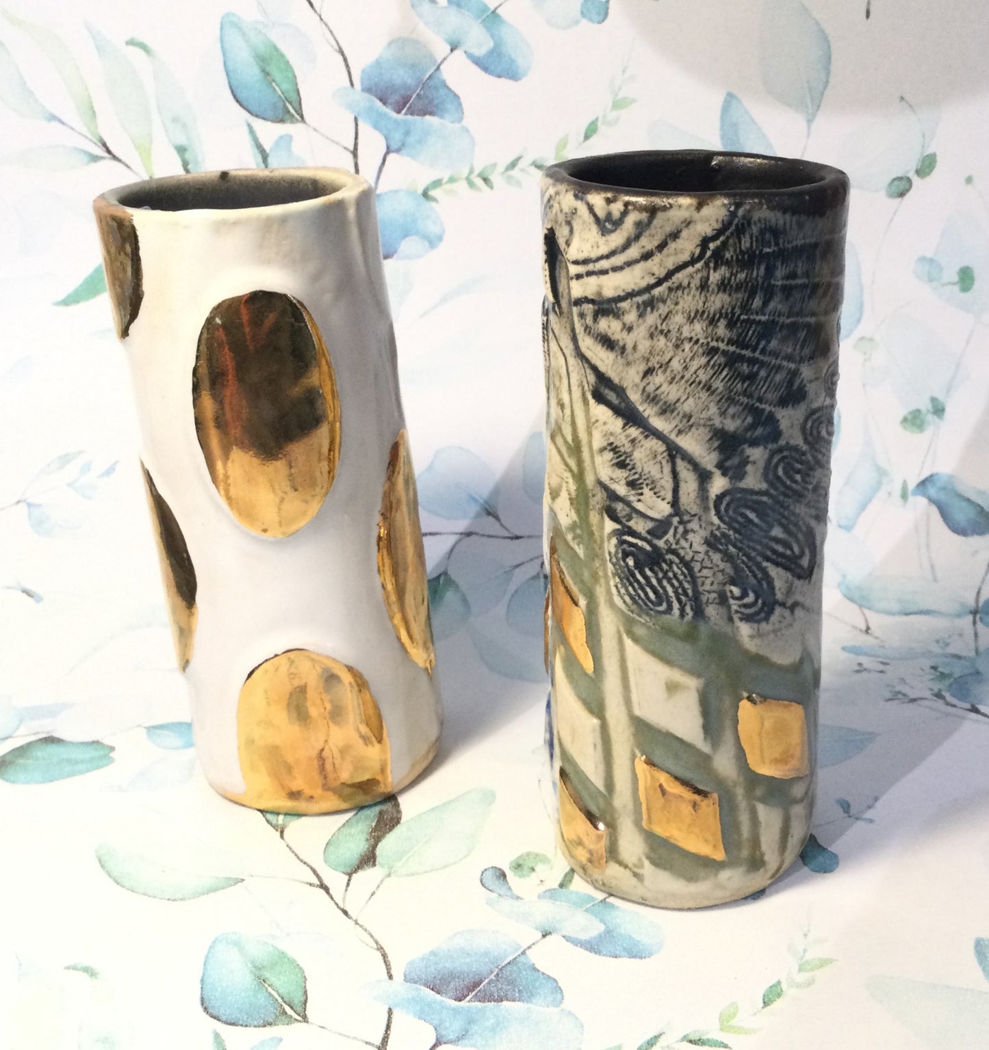 Mini vase cylinder med Sort