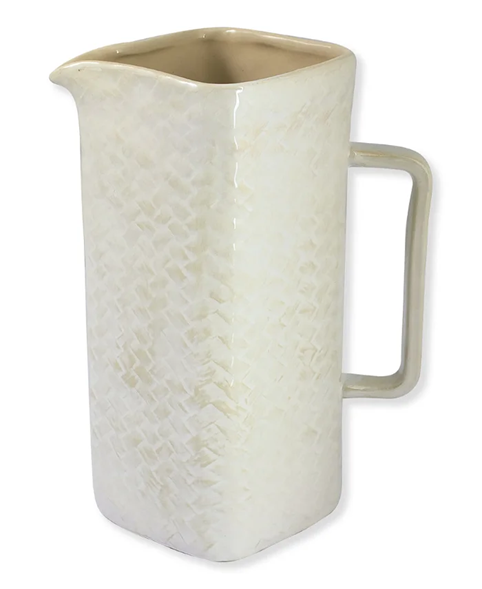 Keramik kande i hvid og beige.
