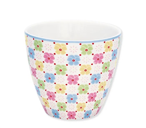 Latte kop med blomster tern.