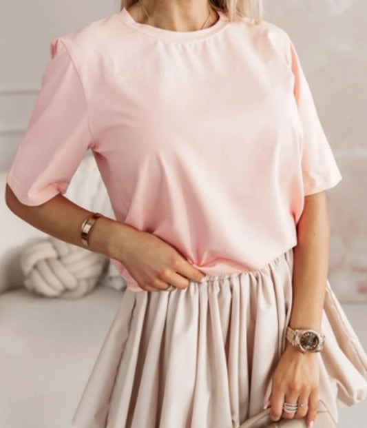 T-shirt Lyserød med korteærmer.