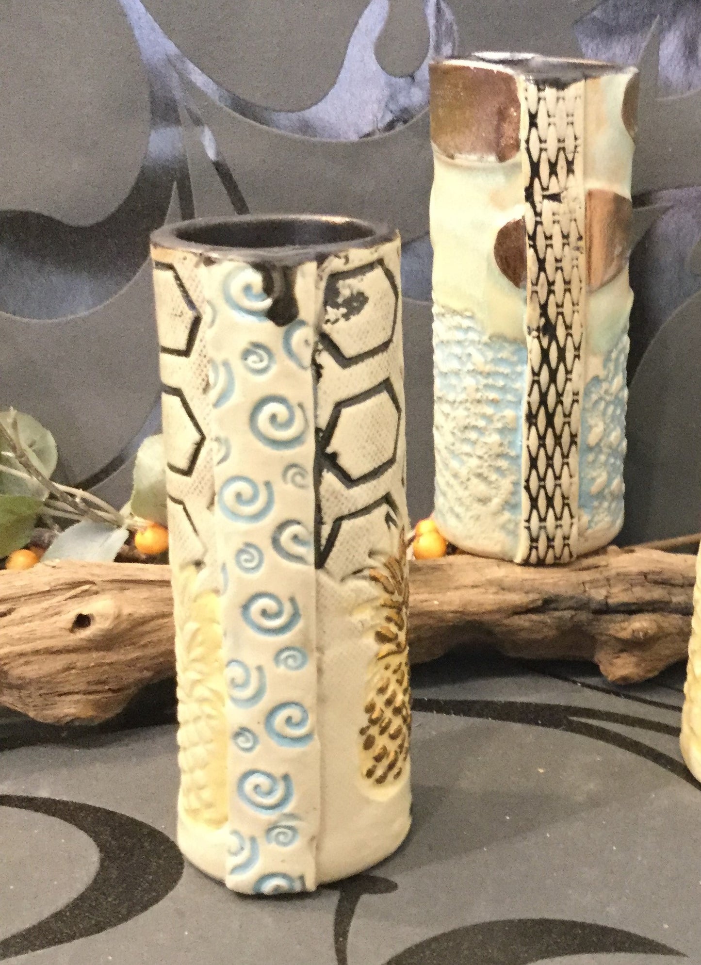 Mini vase cylinder med Sort
