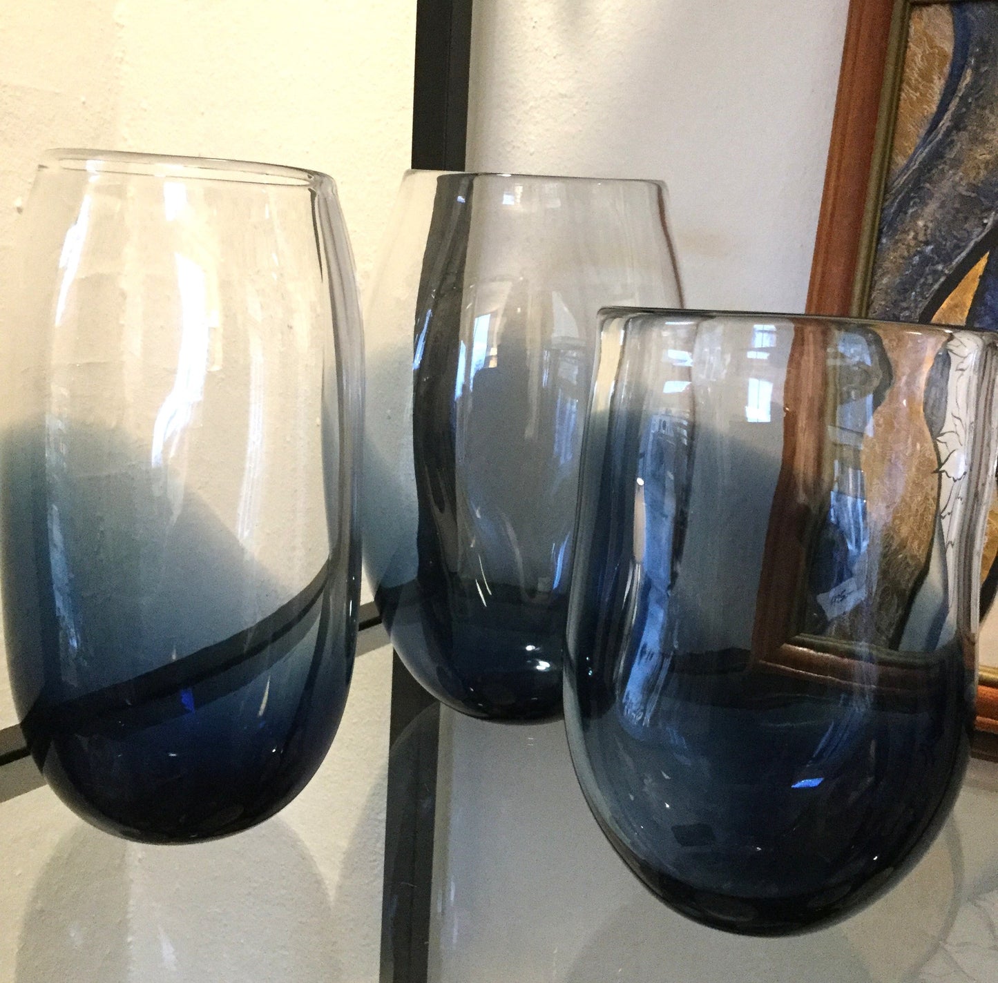 Blå glasvase