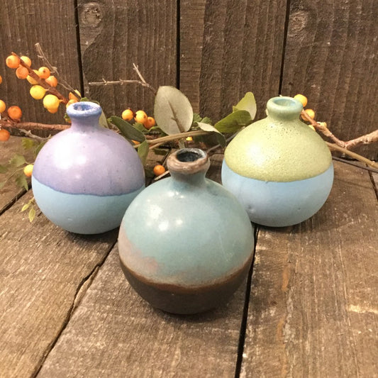 Små runde mini keramik vaser
