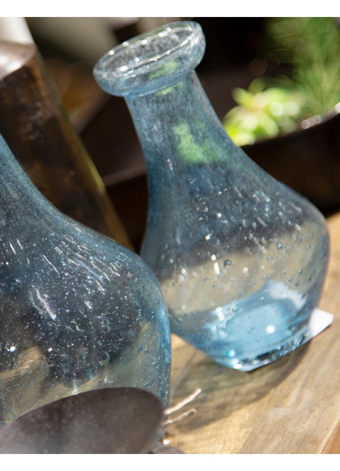 Mundblæst glas vaser i blå