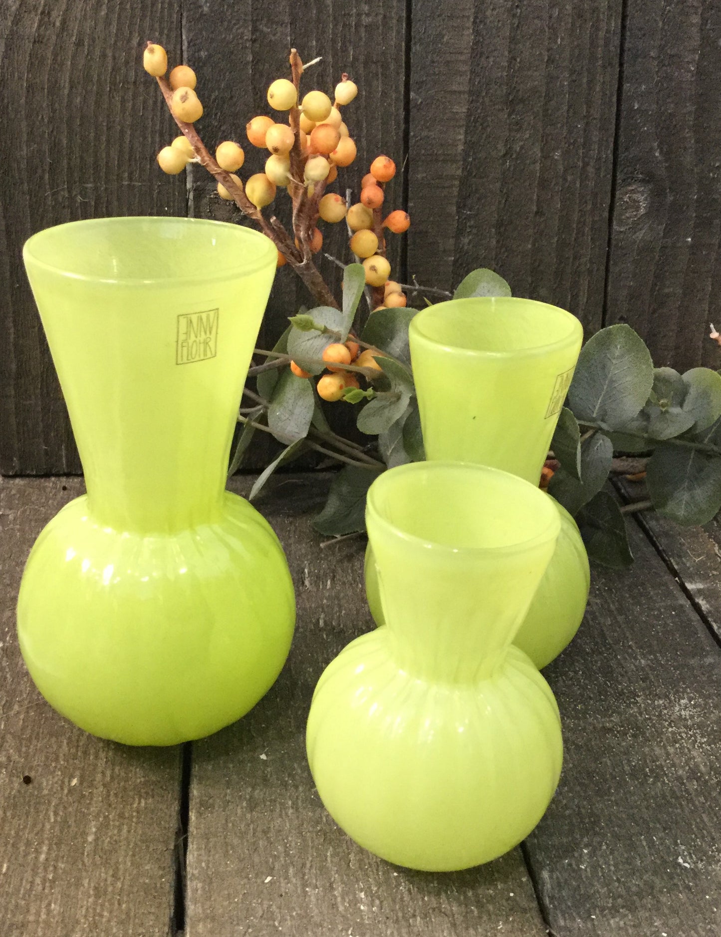 Nøglehuls vase i grønne nuancer