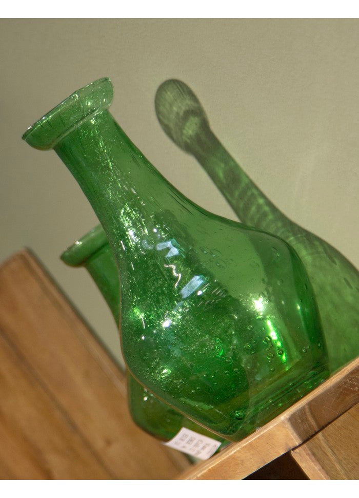 Mundblæst glas vaser i grøn